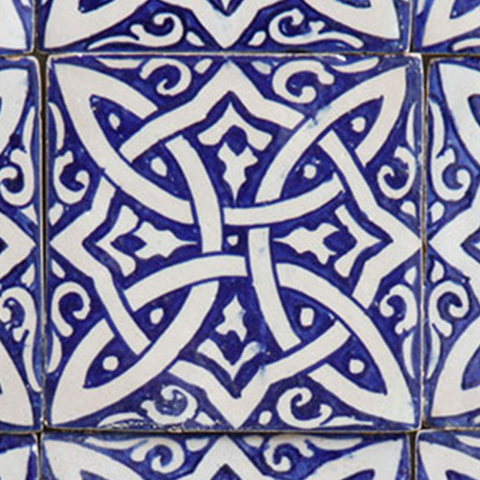 Piastrella dipinta a mano - Ornamento intrecciato moresco