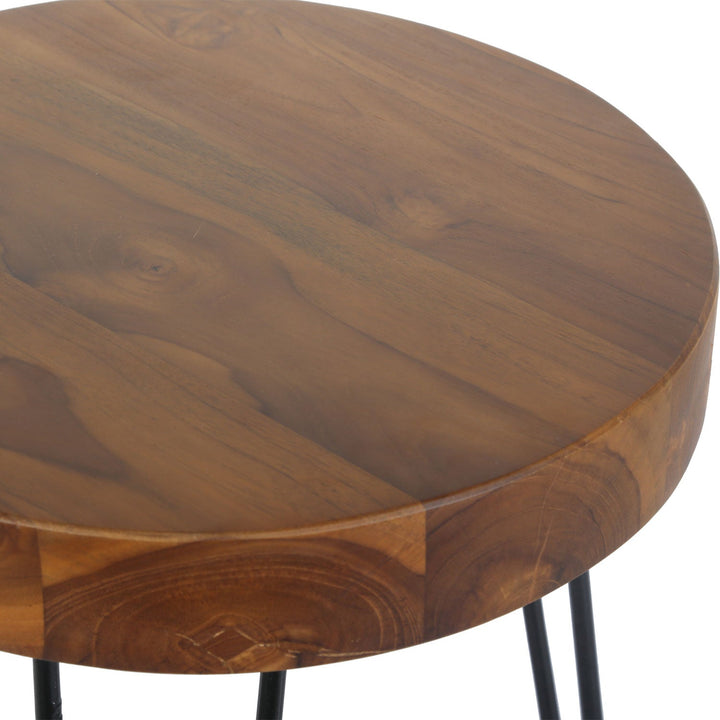 Tavolino in teak Ella con gambe a forcina