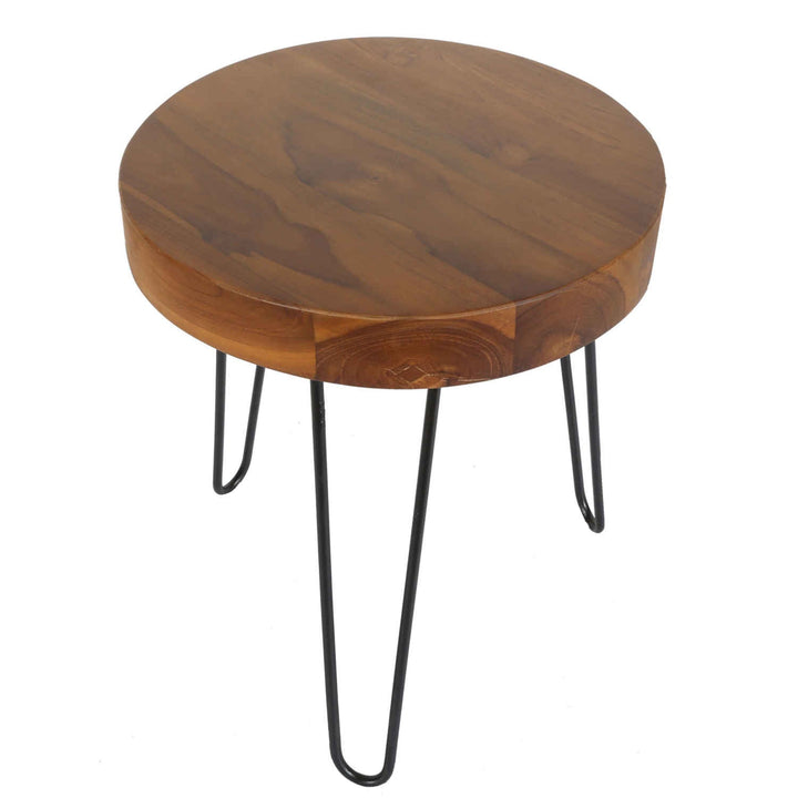 Tavolino in teak Ella con gambe a forcina