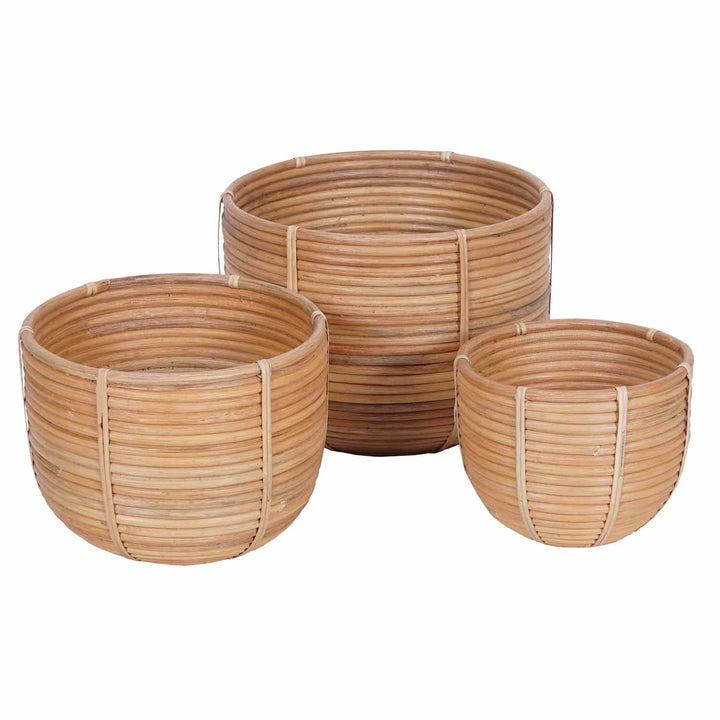 Cesto di fiori in rattan Cinta set da 3