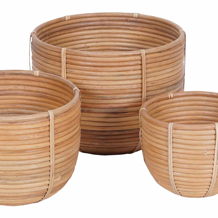 Cesto di fiori in rattan Cinta set da 3