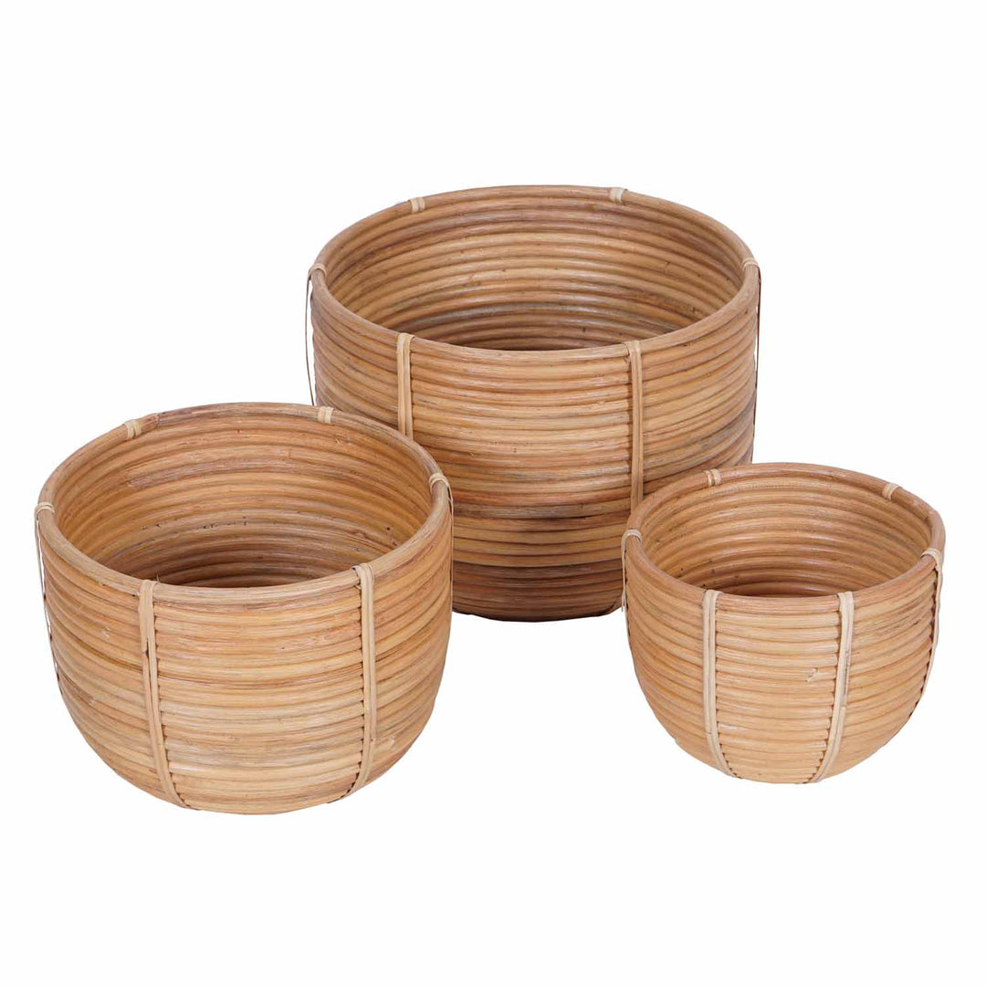 Cesto di fiori in rattan Cinta set da 3