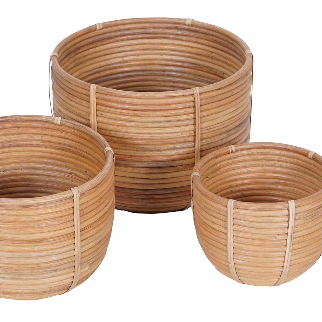Cesto di fiori in rattan Cinta set da 3