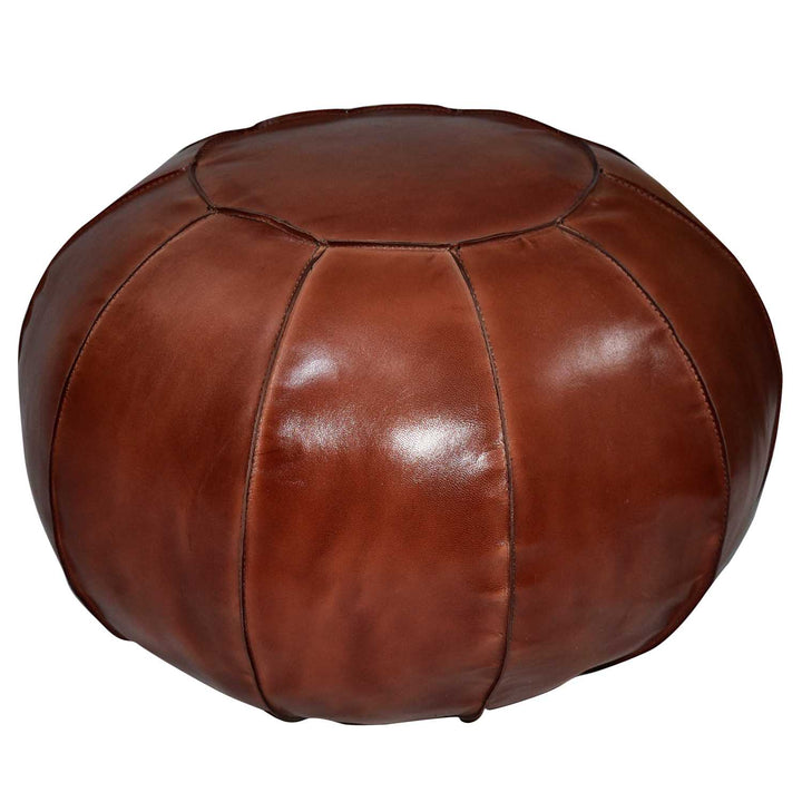 Pouf in vera pelle Yuva caramello