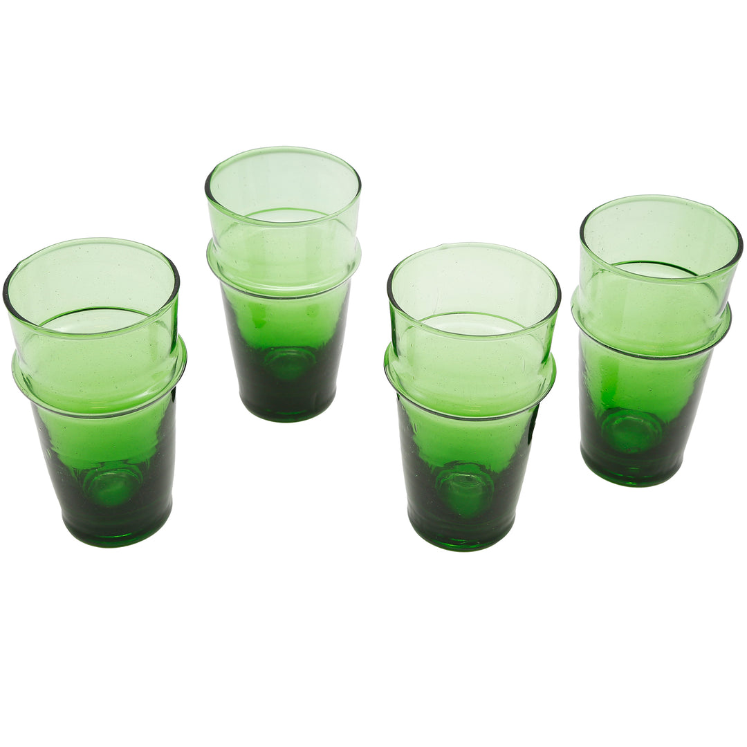 Set di bicchieri verdi in stile autentico: ideale per cocktail, caffè freddo o dessert