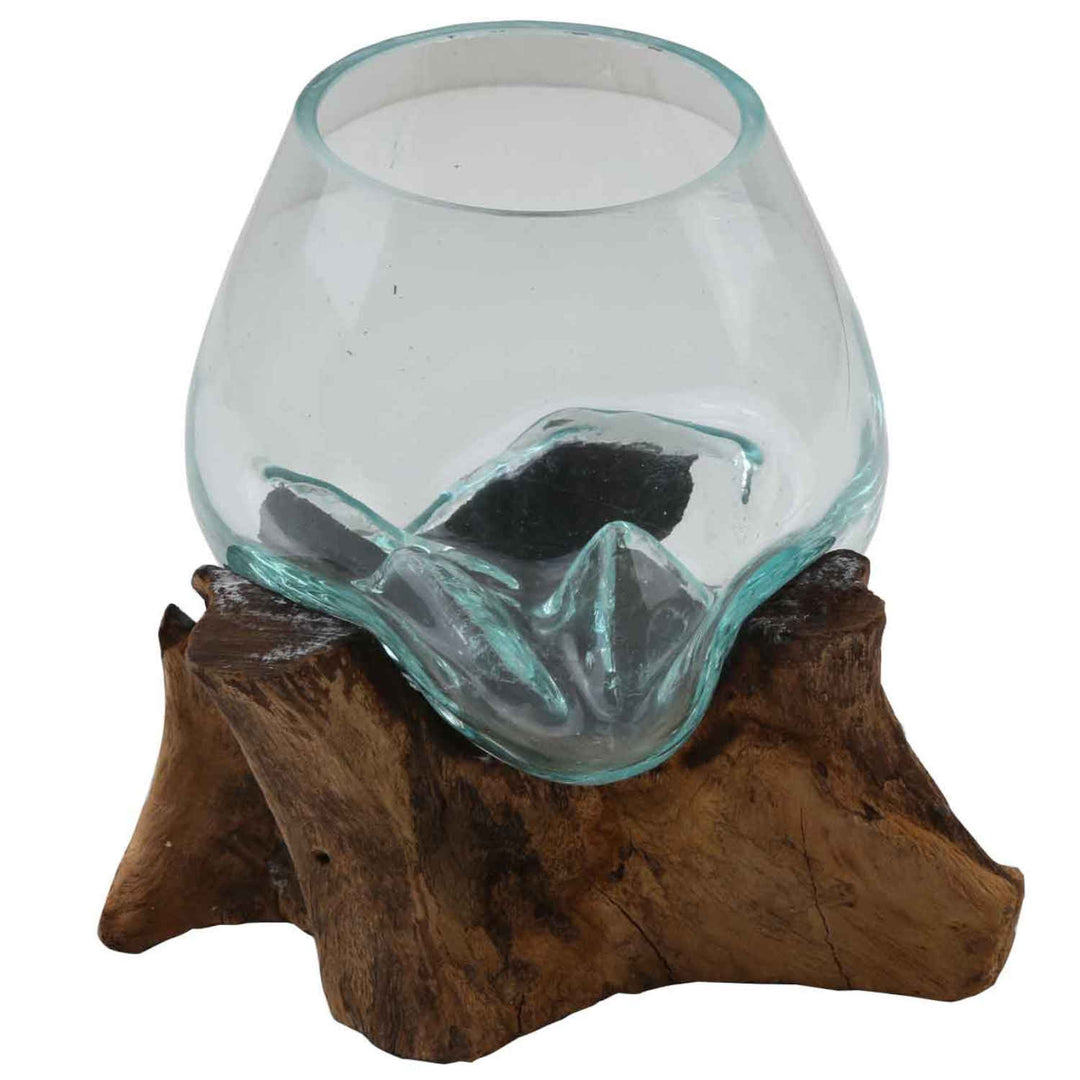 Vaso in vetro su radica A15