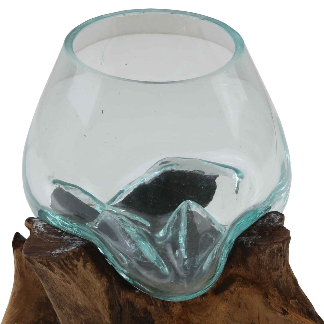 Vaso in vetro su radica A15