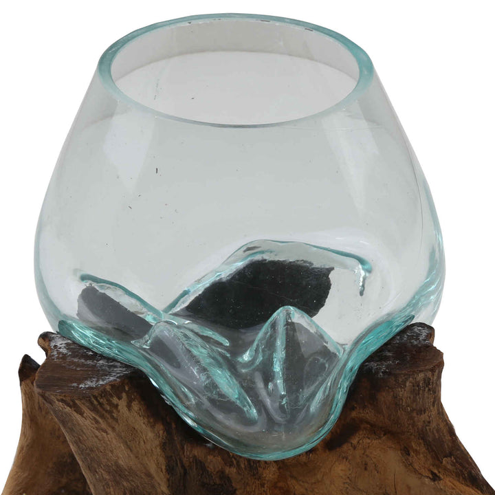 Vaso in vetro su radica A15