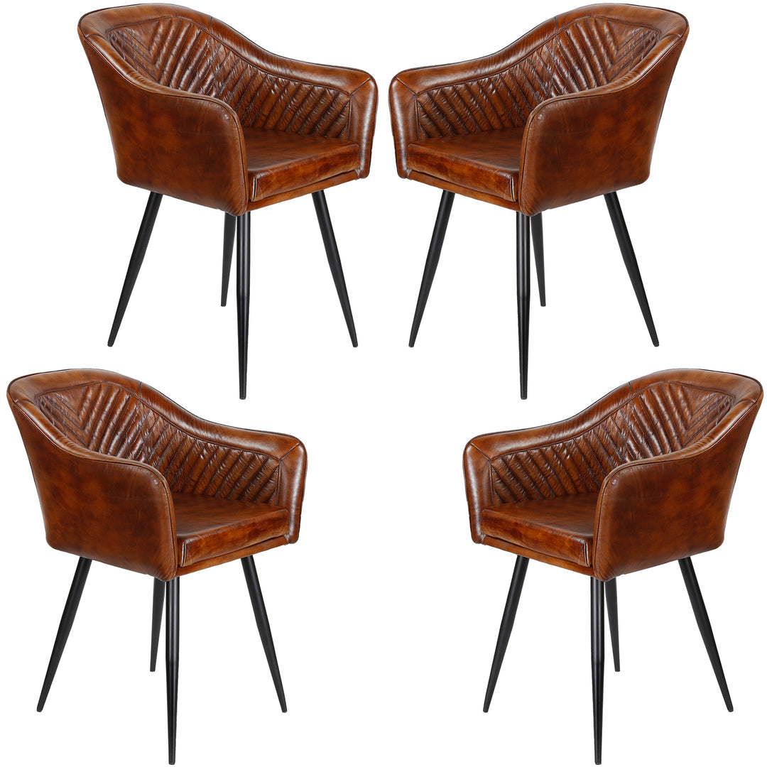 Poltrona in pelle marrone