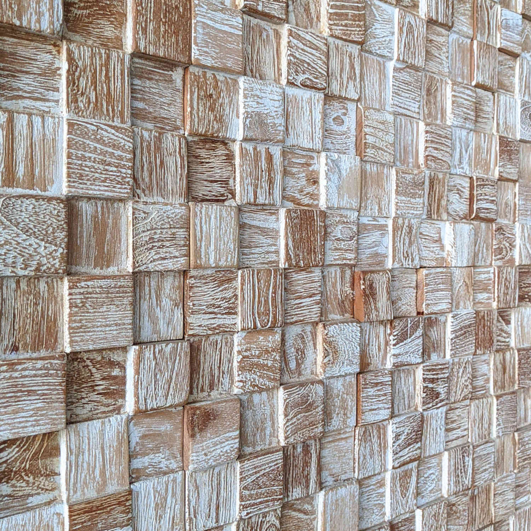 Boiserie in legno White Washed Cube