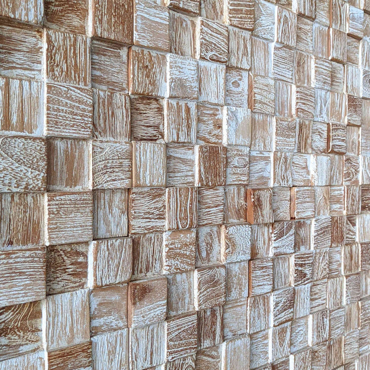 Boiserie in legno White Washed Cube