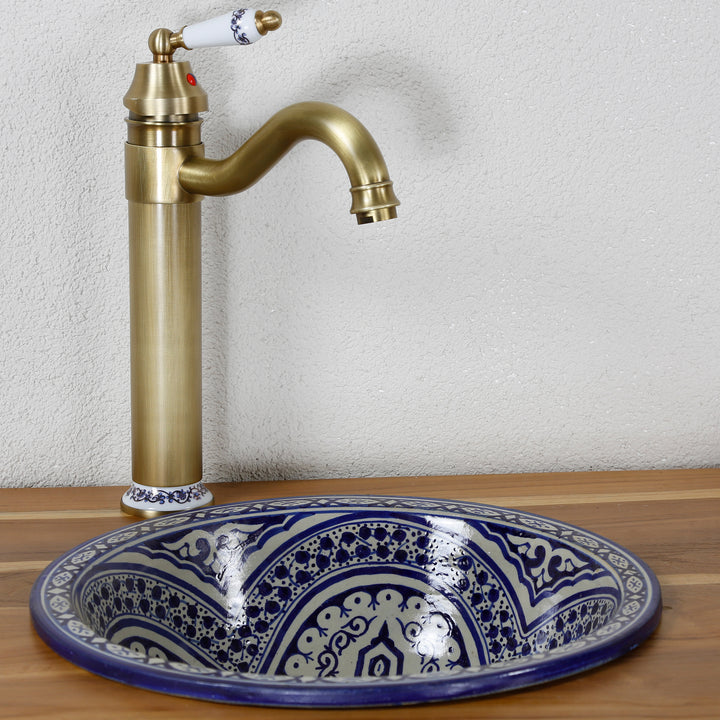 Lavabo in ceramica dipinto a mano
