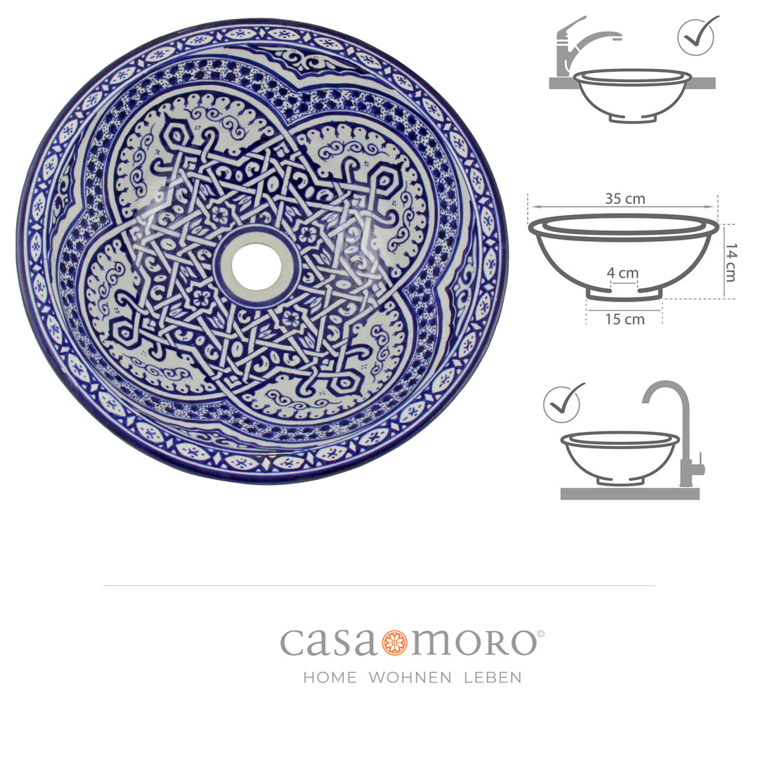 Lavabo in ceramica dipinto a mano