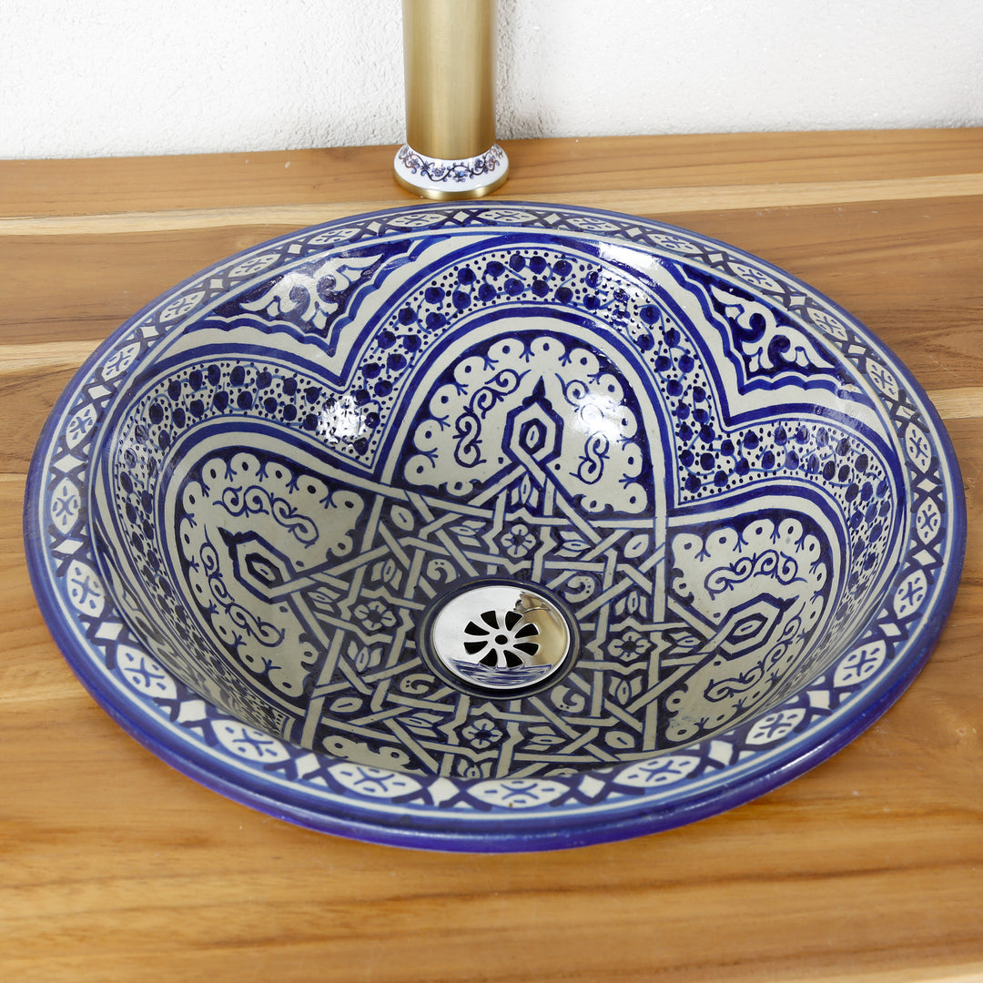 Lavabo in ceramica dipinto a mano
