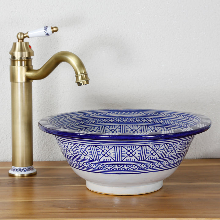 Lavabo tondo da appoggio in ceramica