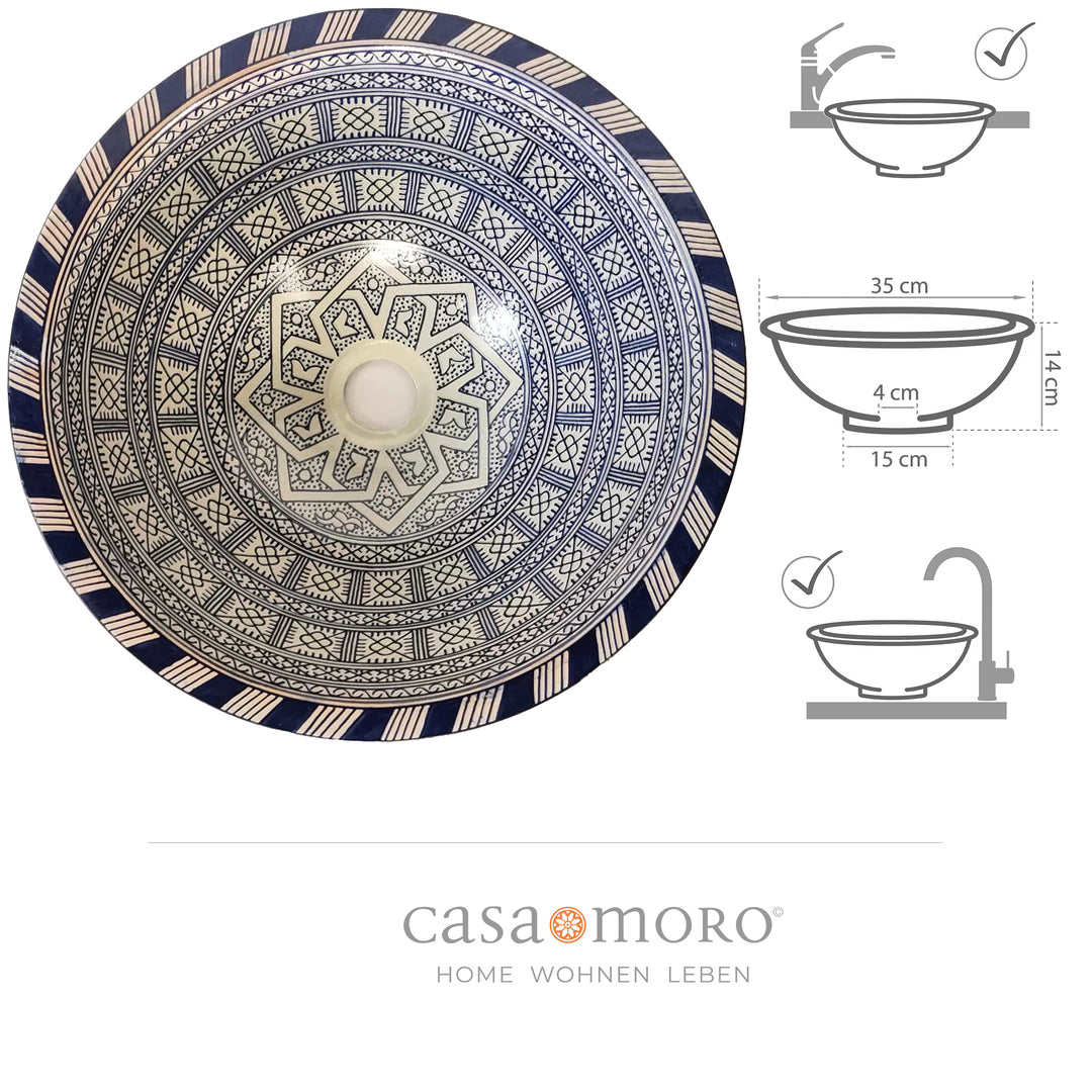 Lavabo tondo da appoggio in ceramica