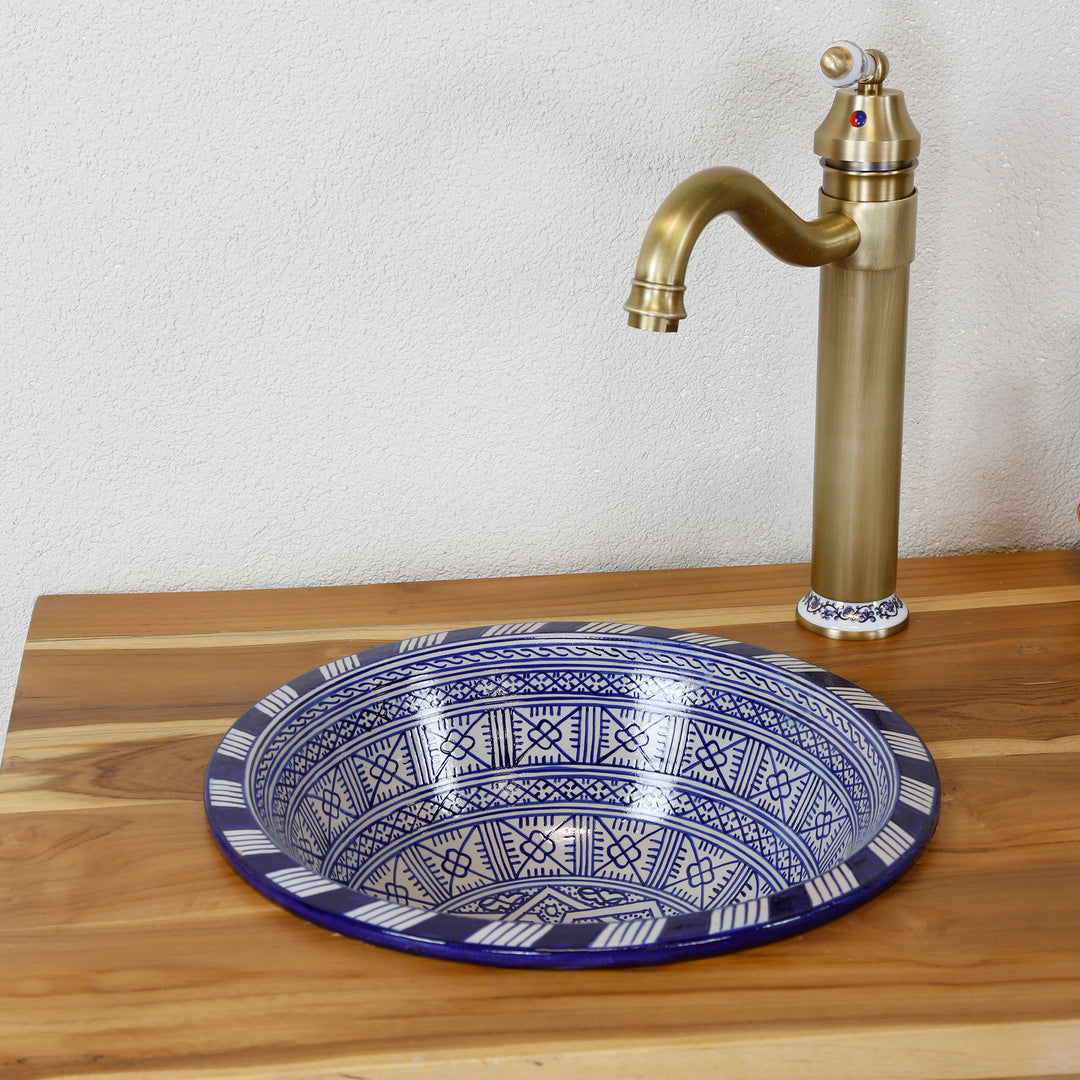 Lavabo tondo da appoggio in ceramica