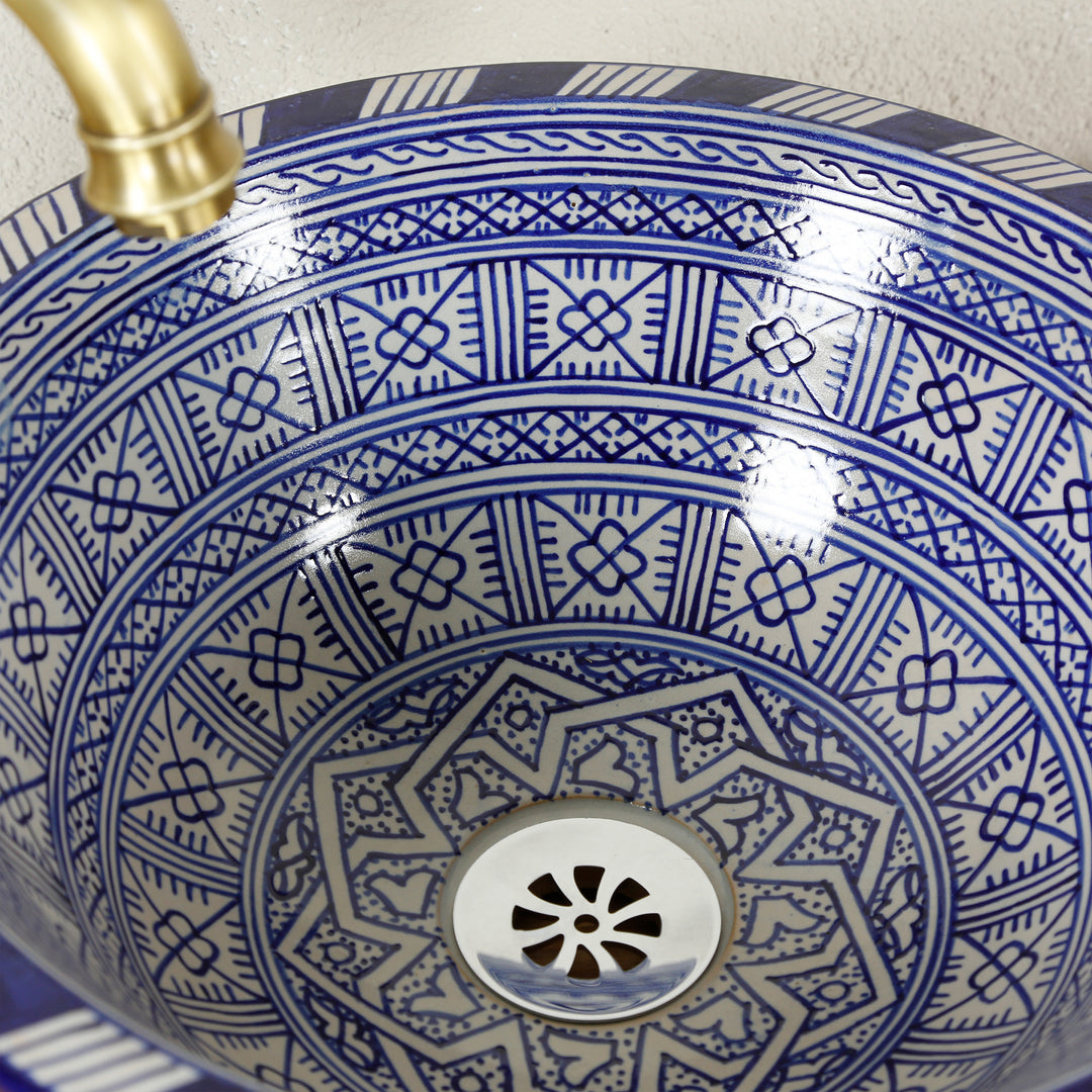 Lavabo tondo da appoggio in ceramica