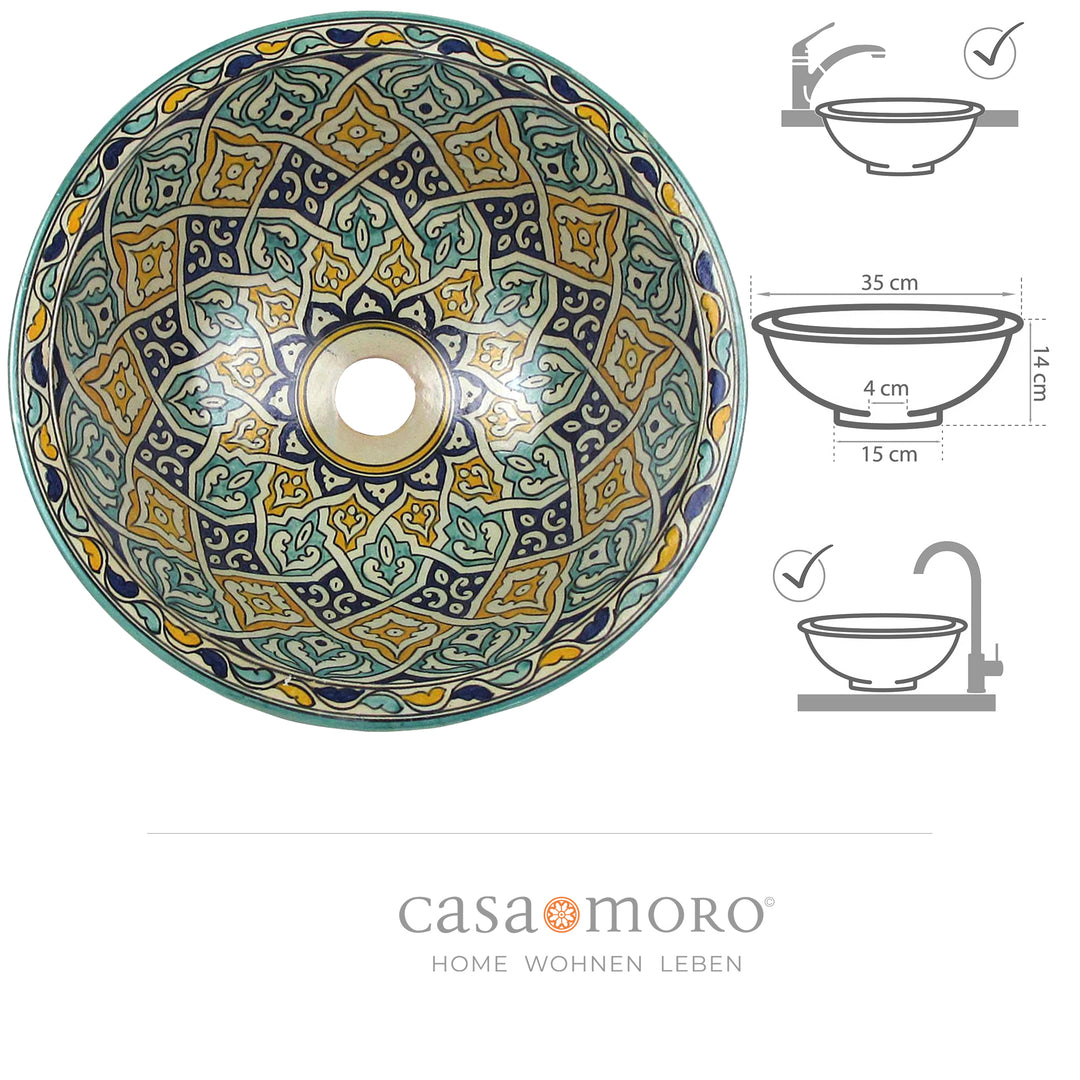 Lavabo tondo da appoggio in ceramica