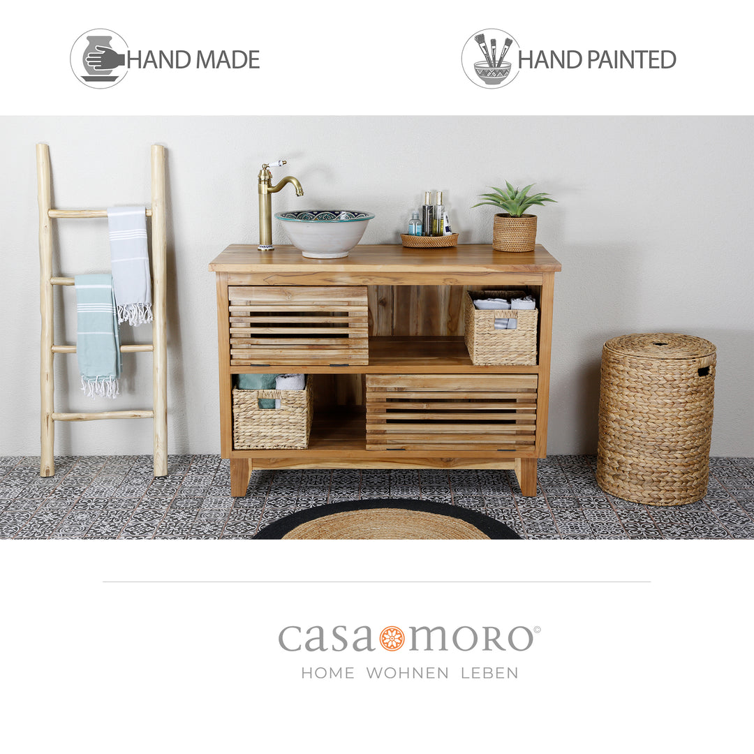 Lavabo tondo da appoggio in ceramica