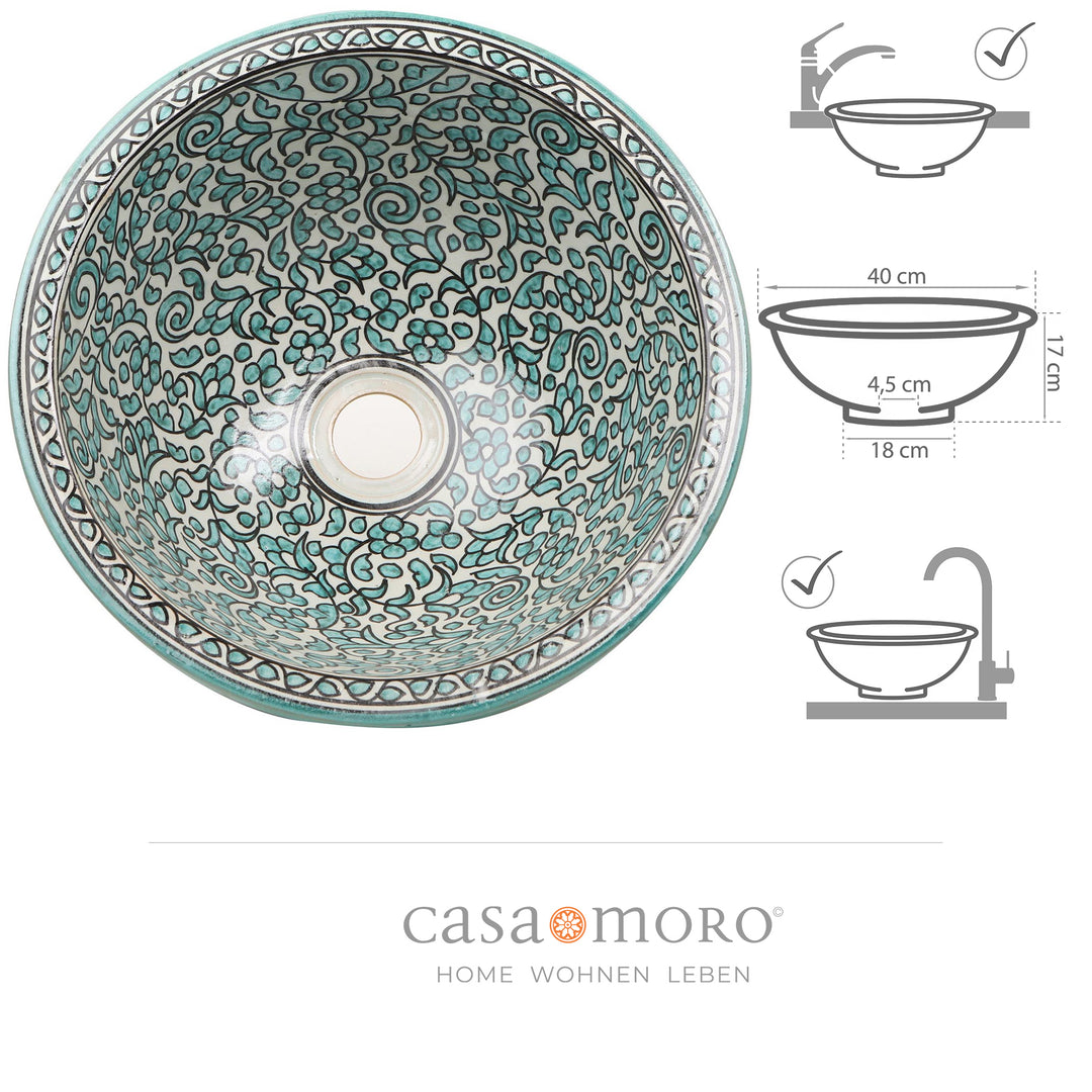 Lavabo da appoggio rotondo 40 cm