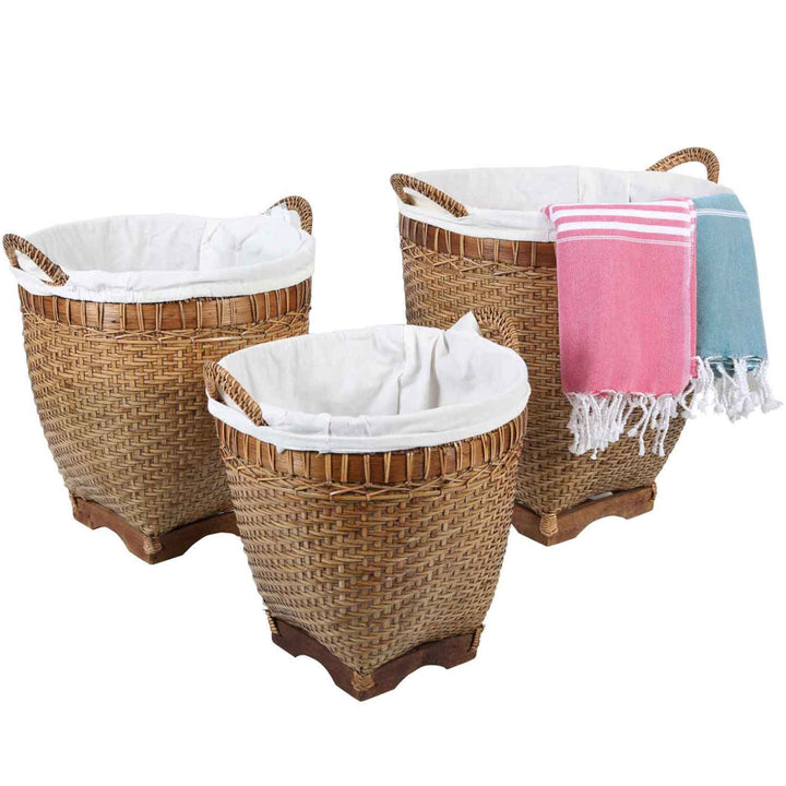 Portabiancheria Lea in rattan con manico