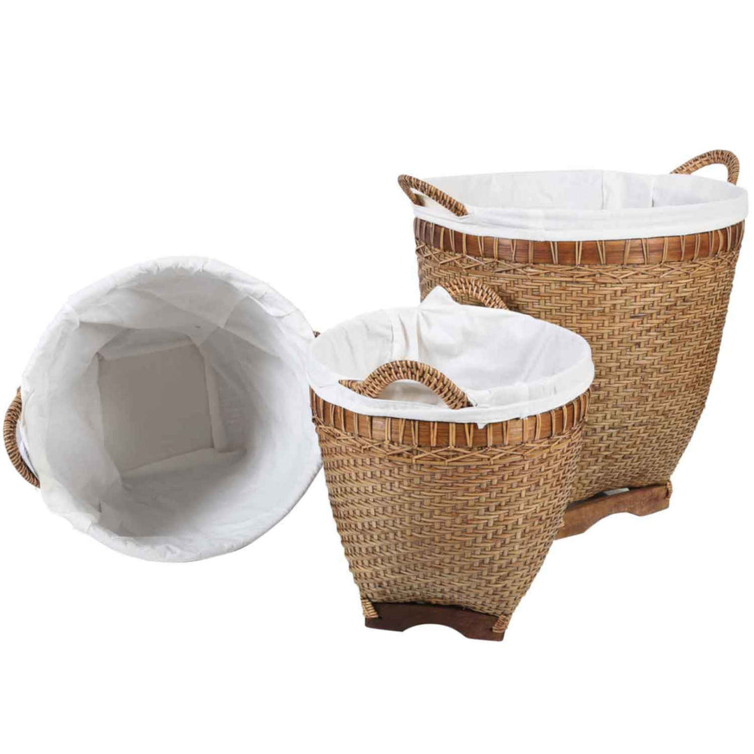 Portabiancheria Lea in rattan con manico