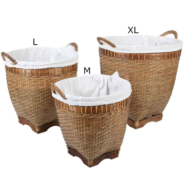 Portabiancheria Lea in rattan con manico