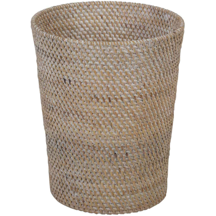 Cestino gettacarte in rattan Nila White Wash