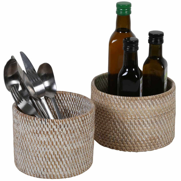 Cestino portaposate Lilia Bianco lavato