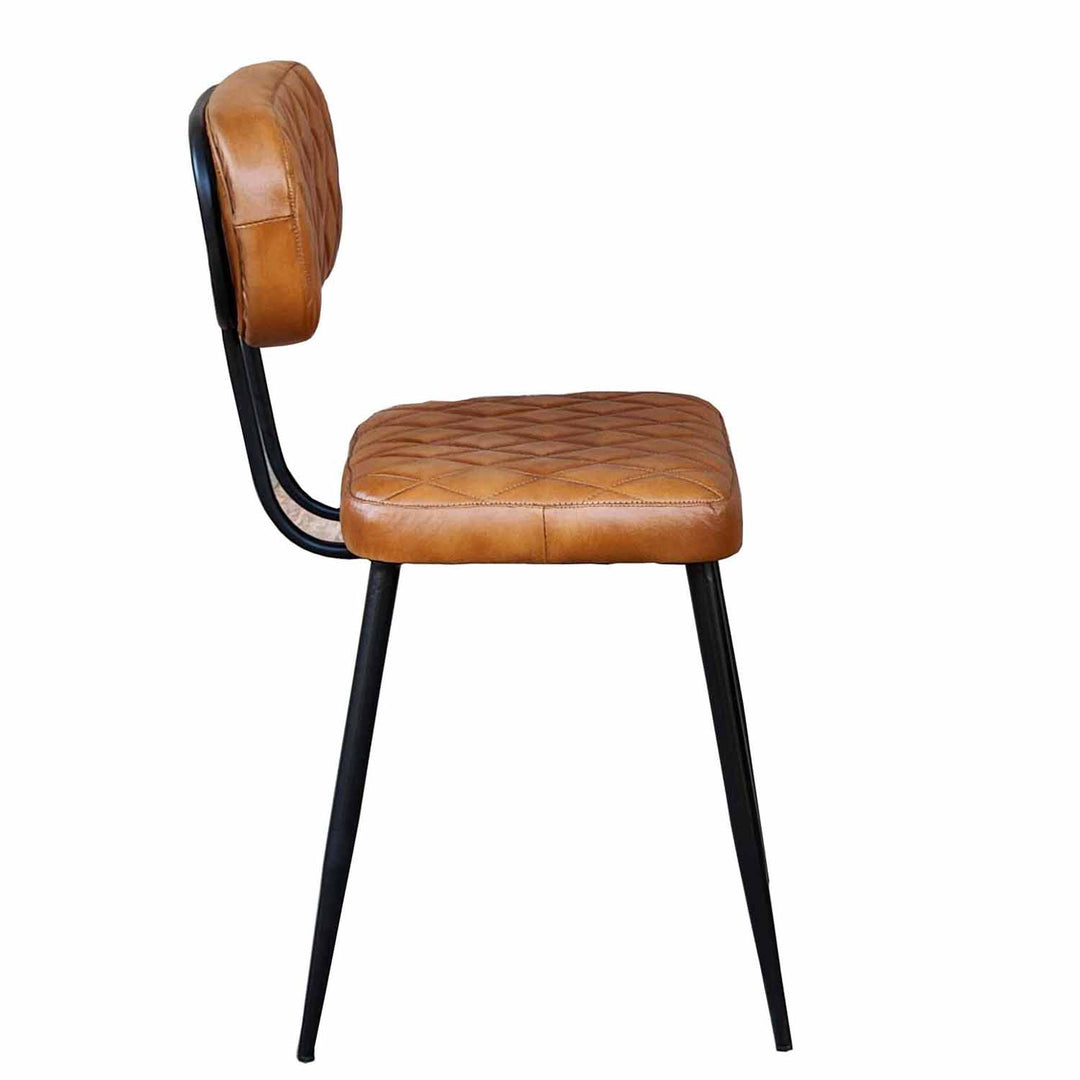 Sedia in pelle Sofia Cognac set da 2