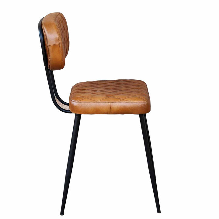 Sedia in pelle Sofia Cognac set da 2