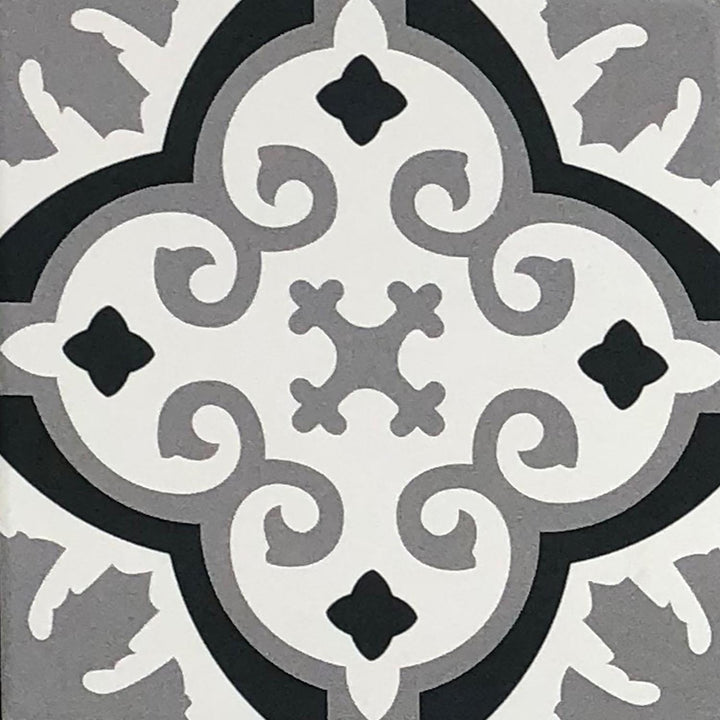 Piastrelle marocchine 20x20 cm – grigio nero