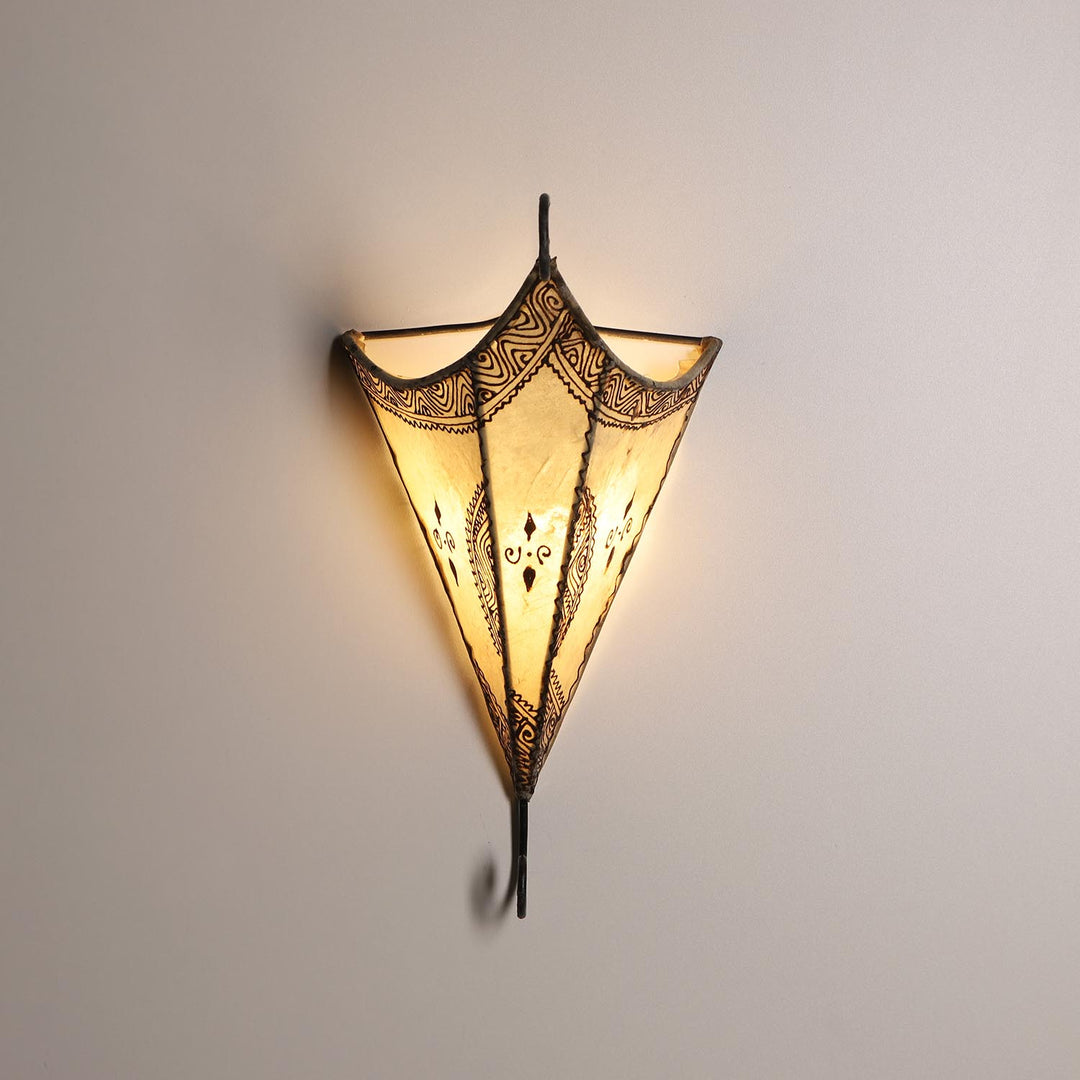 Marokkanische Leder Wandlampe Mouna