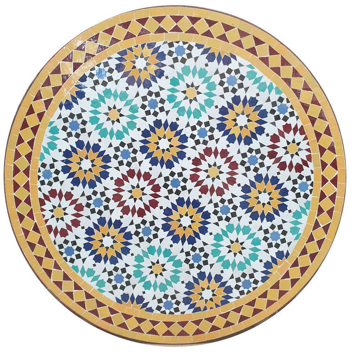 Tavolo in mosaico D80 Ankabut Giallo