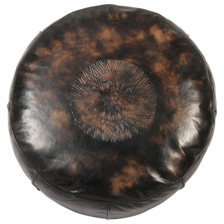 Cuscino del sedile in pelle marocchina Asli Nero