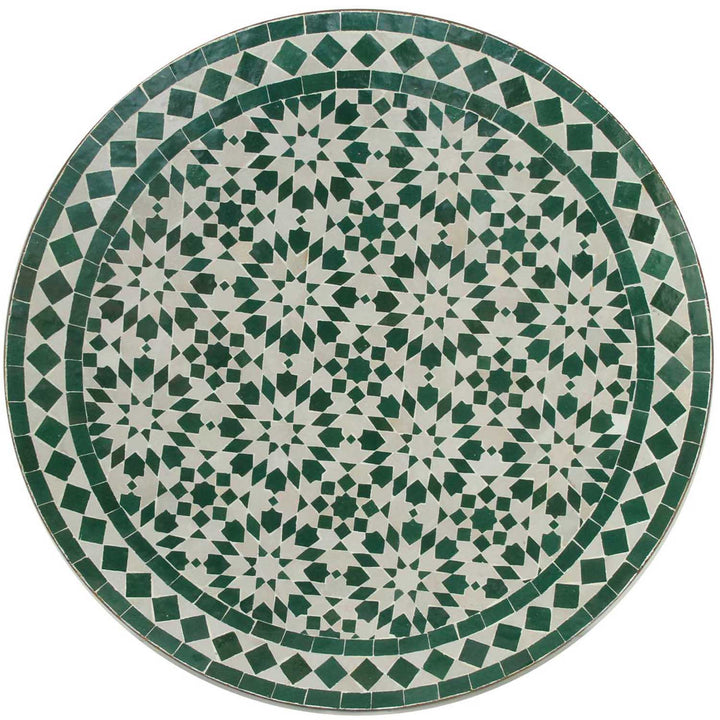 Tavolo da bistrot in mosaico rotondo 70 cm Ankabut bianco