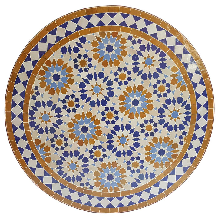 Tavolo da bistrò in mosaico rotondo 70 cm Ankabut Marrone