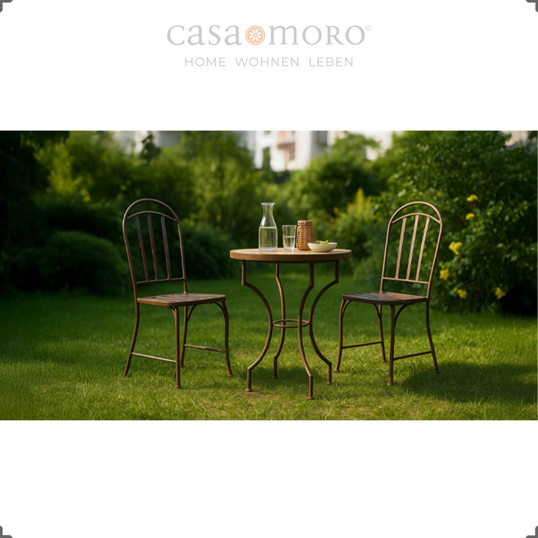 Bistrotisch rund mit Zellige-Mosaik in dunklem Rot – ideal für Balkon, Terrasse oder Esszimmer