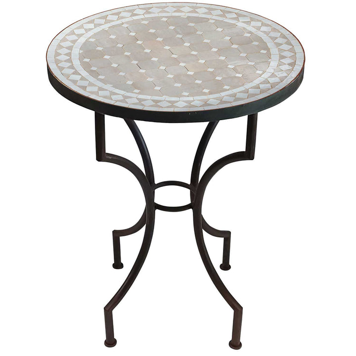 Tavolo mosaico D60 smaltato bianco/diamante