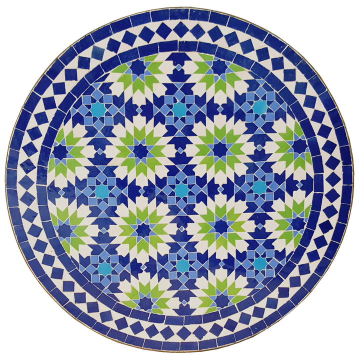 Tavolo in mosaico rotondo Ankabut blu