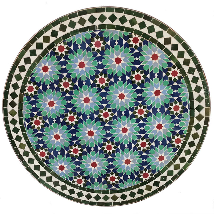 Tavolo in mosaico D80 Ankabut Blu Verde