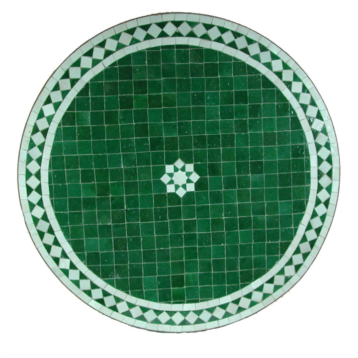 Tavolo mosaico D80 stella verde bianco