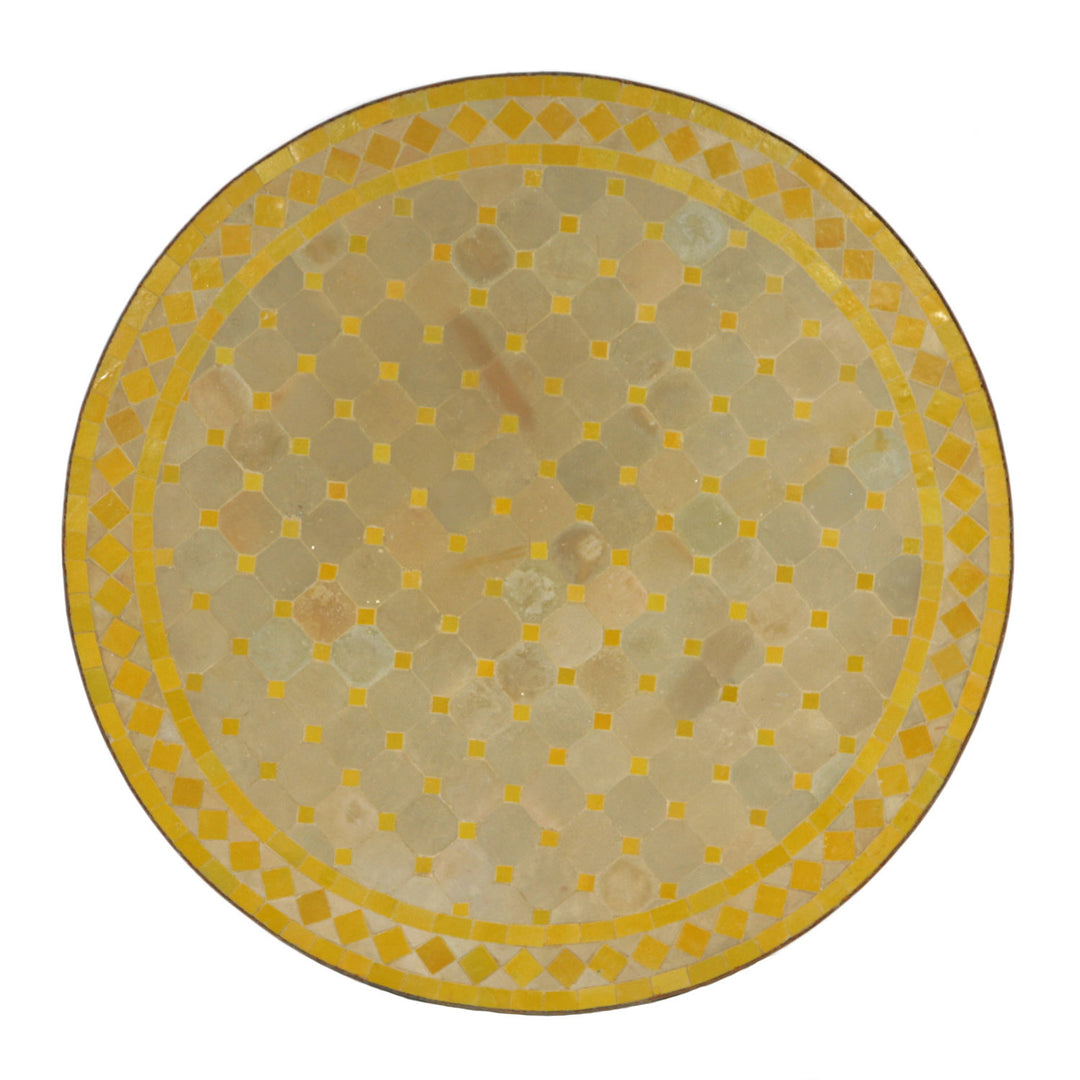 Tavolo in mosaico D80 diamante giallo