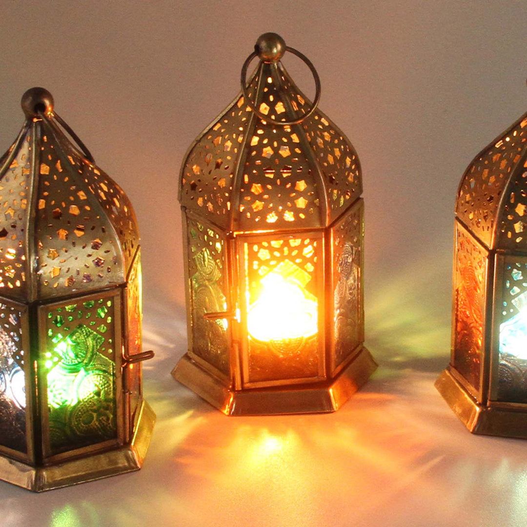 Orientalische Glas-Windlichter Nael Multifarbig 6er Set