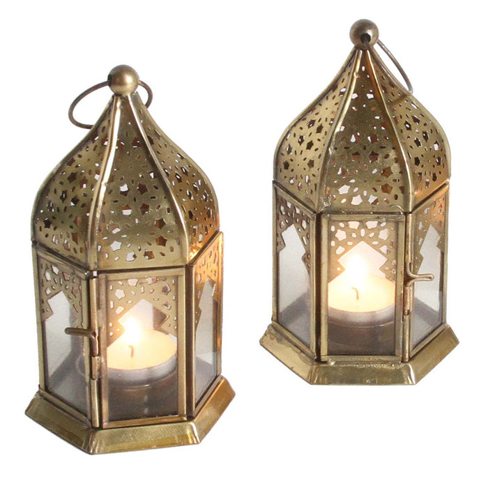 Orientalische Glas-Windlichter Nael Transparent 2er Set