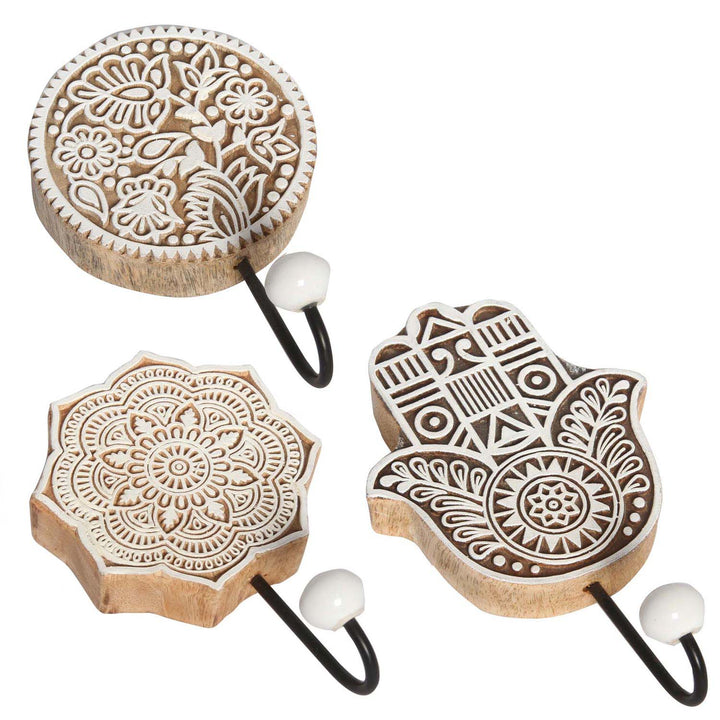 Set di 3 ganci appendiabiti orientali Yasid