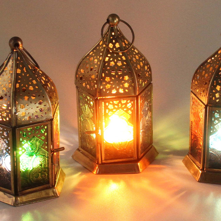 Orientalische Glas-Windlichter Nael Multifarbig 8er Set