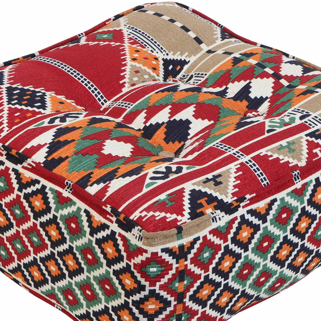 Pouf orientale con seduta Kilim