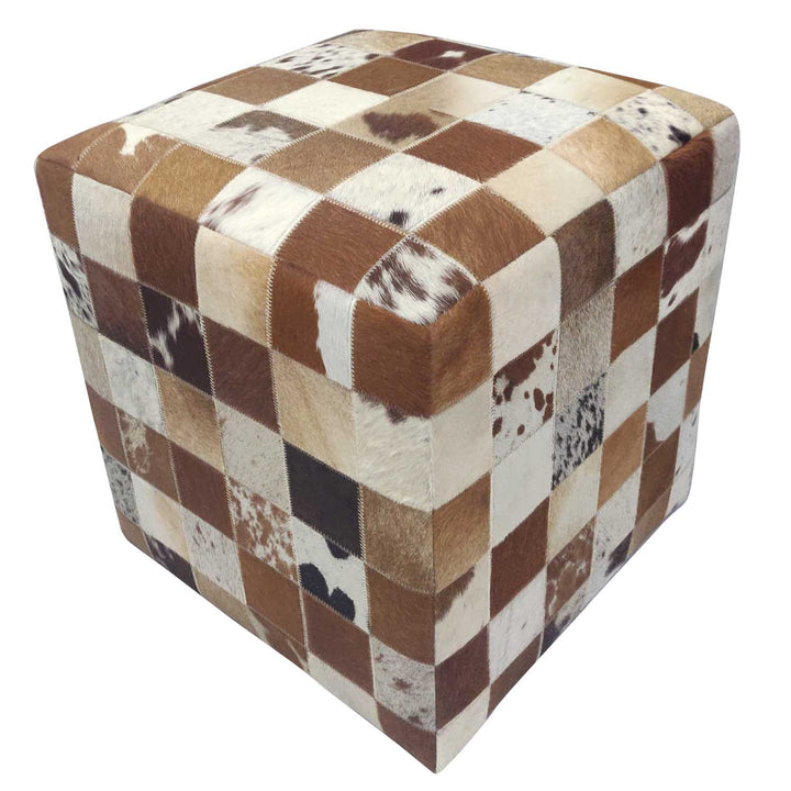 Sgabello in pelliccia patchwork Jaspal